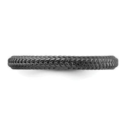 Sterlingsilber Stapelbar Expressions Schwarz Beschichtet Gewölbt Ring