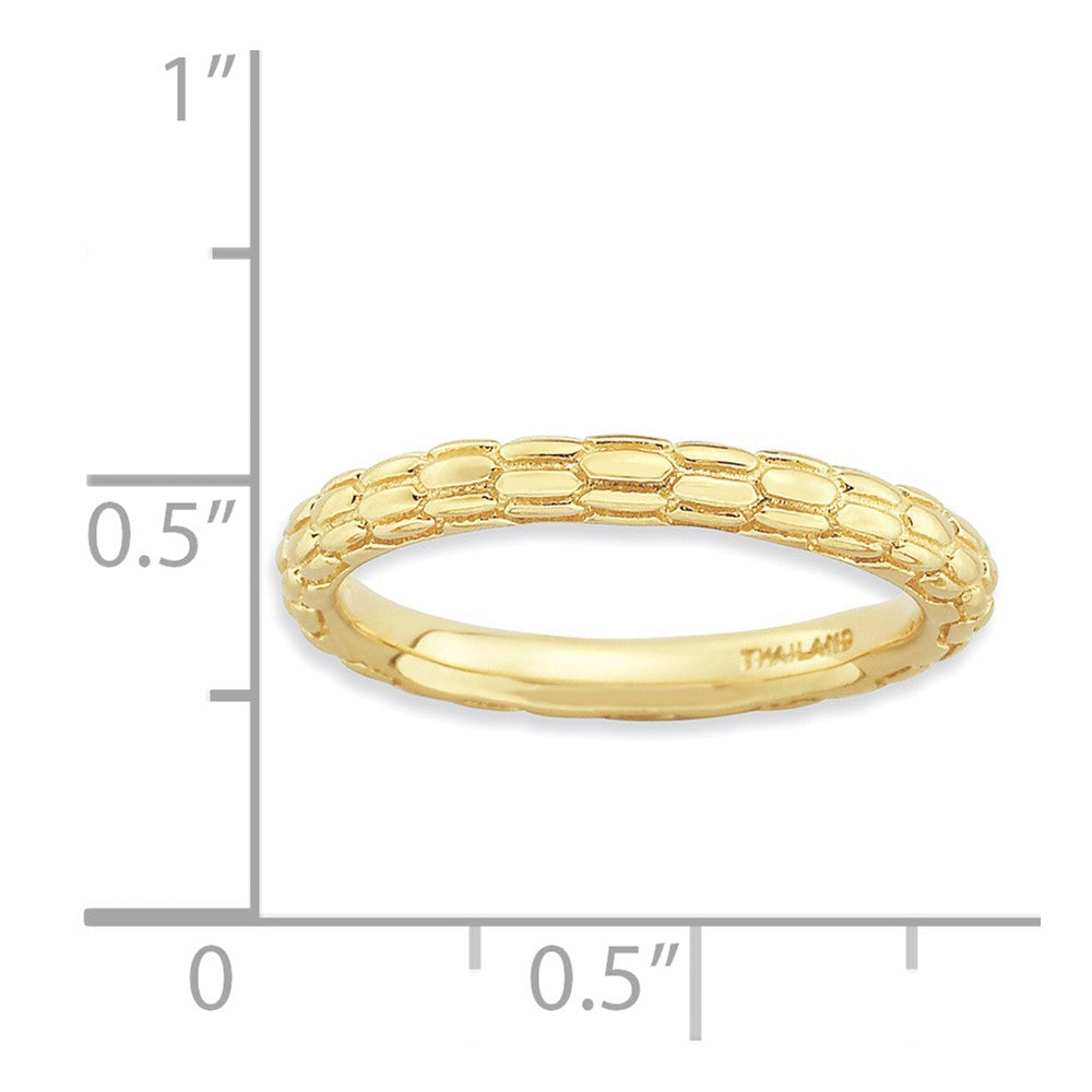 Sterlingsilber Stapelbar Expressions Vergoldet Gewölbt Ring