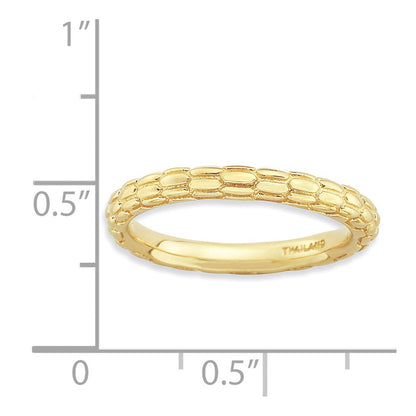 Sterlingsilber Stapelbar Expressions Vergoldet Gewölbt Ring