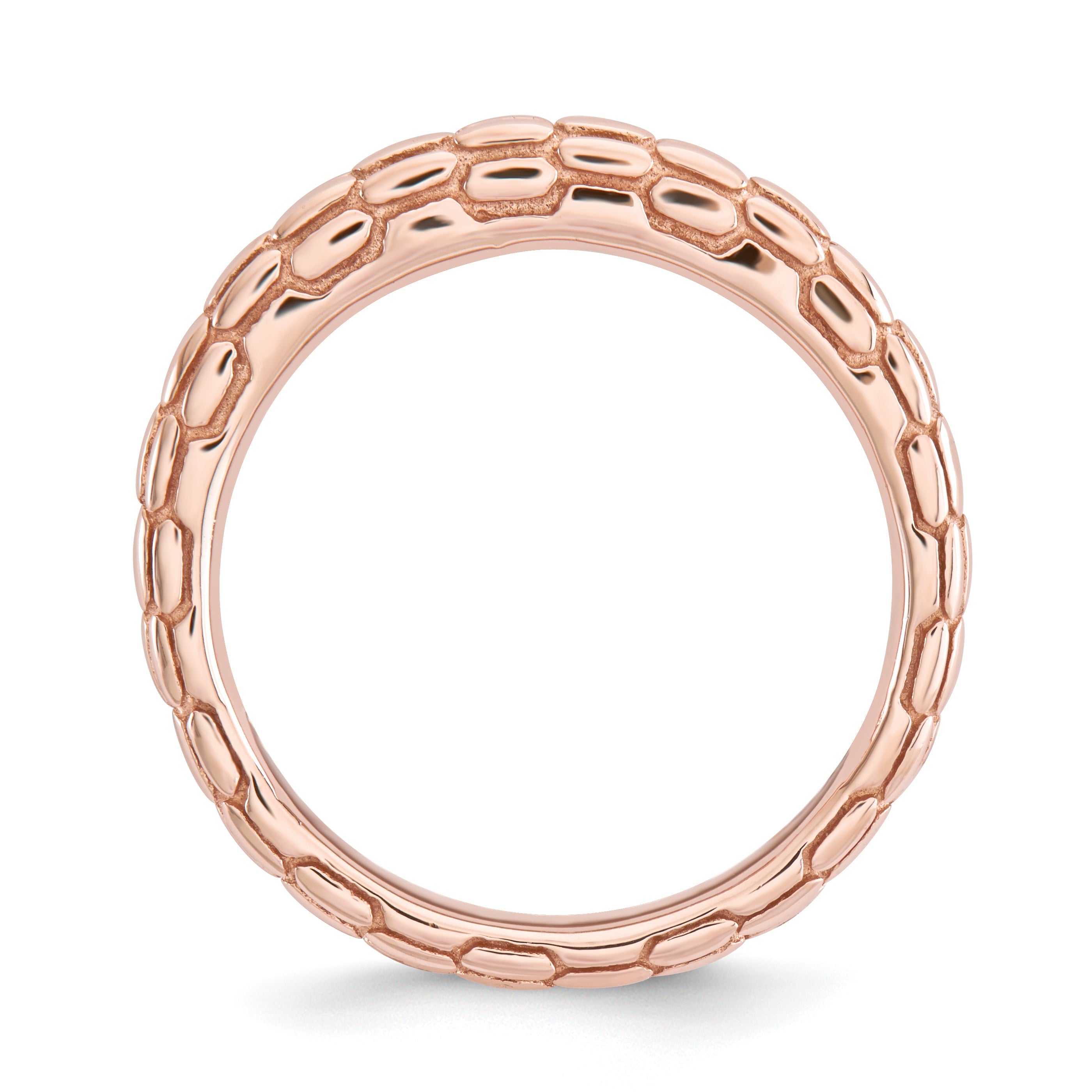 Sterlingsilber Stapelbar Expressions Rosa Beschichtet Gewölbt Ring