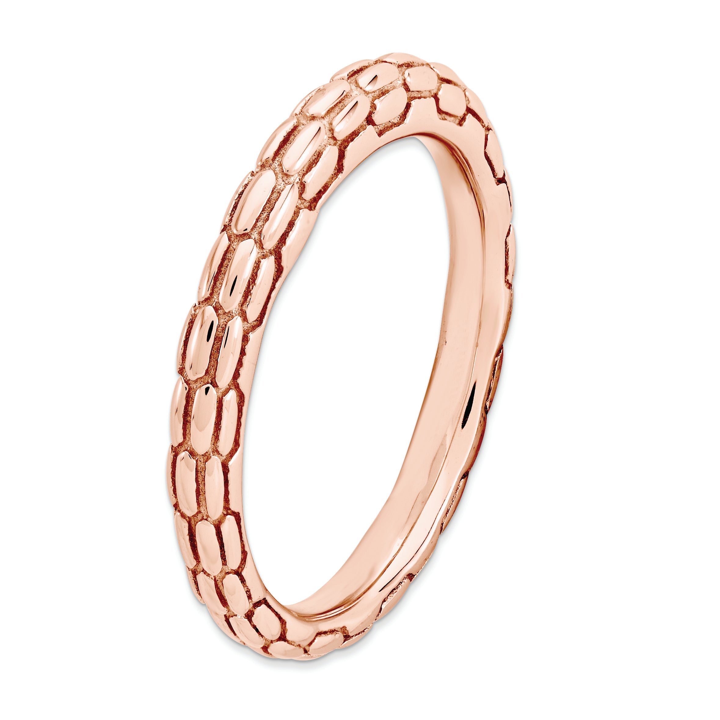 Sterlingsilber Stapelbar Expressions Rosa Beschichtet Gewölbt Ring
