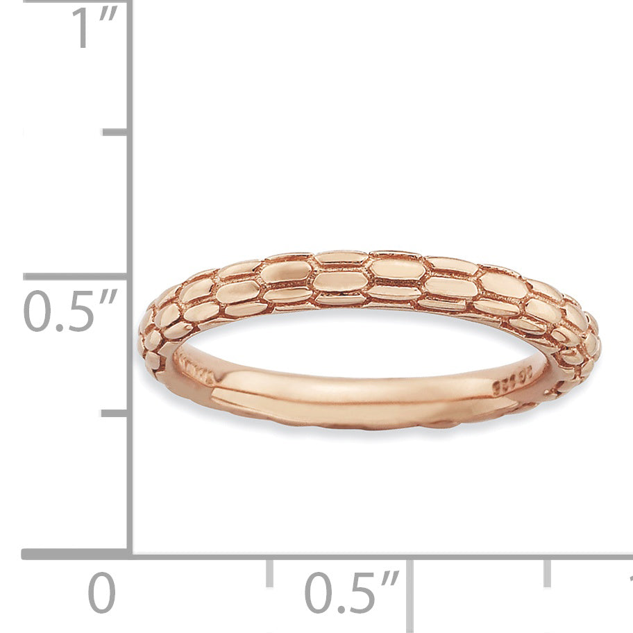 Sterlingsilber Stapelbar Expressions Rosa Beschichtet Gewölbt Ring