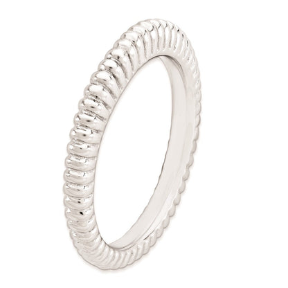 Sterlingsilber Stapelbar Expressions Rhodiniert Gewölbt Ring