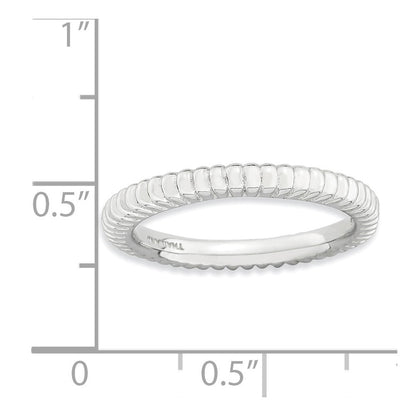 Sterlingsilber Stapelbar Expressions Rhodiniert Gewölbt Ring