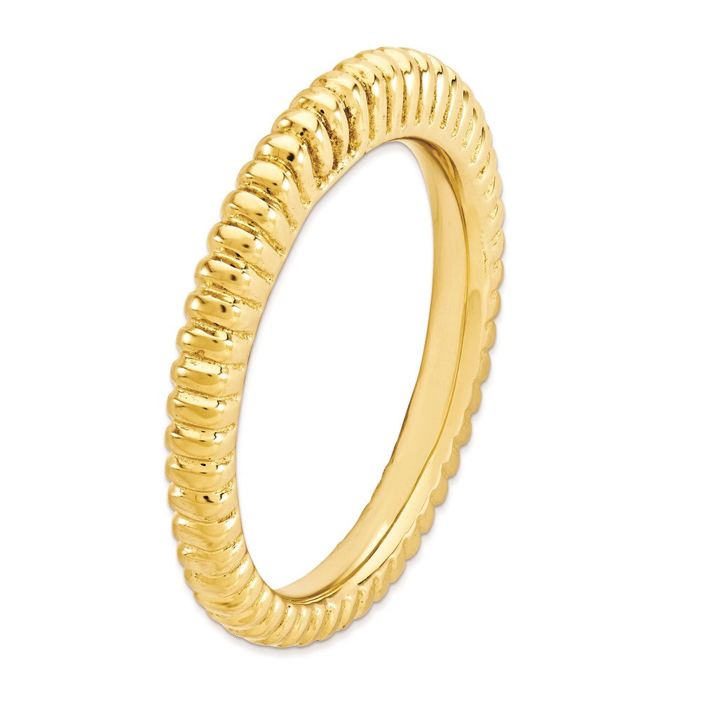 Sterlingsilber Stapelbar Expressions Vergoldet Gewölbt Ring