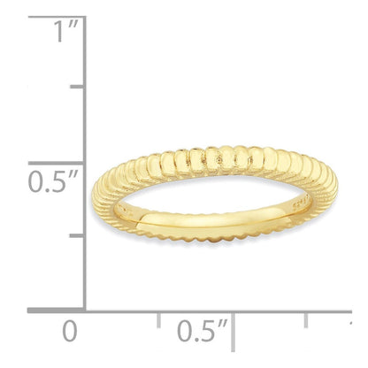 Sterlingsilber Stapelbar Expressions Vergoldet Gewölbt Ring