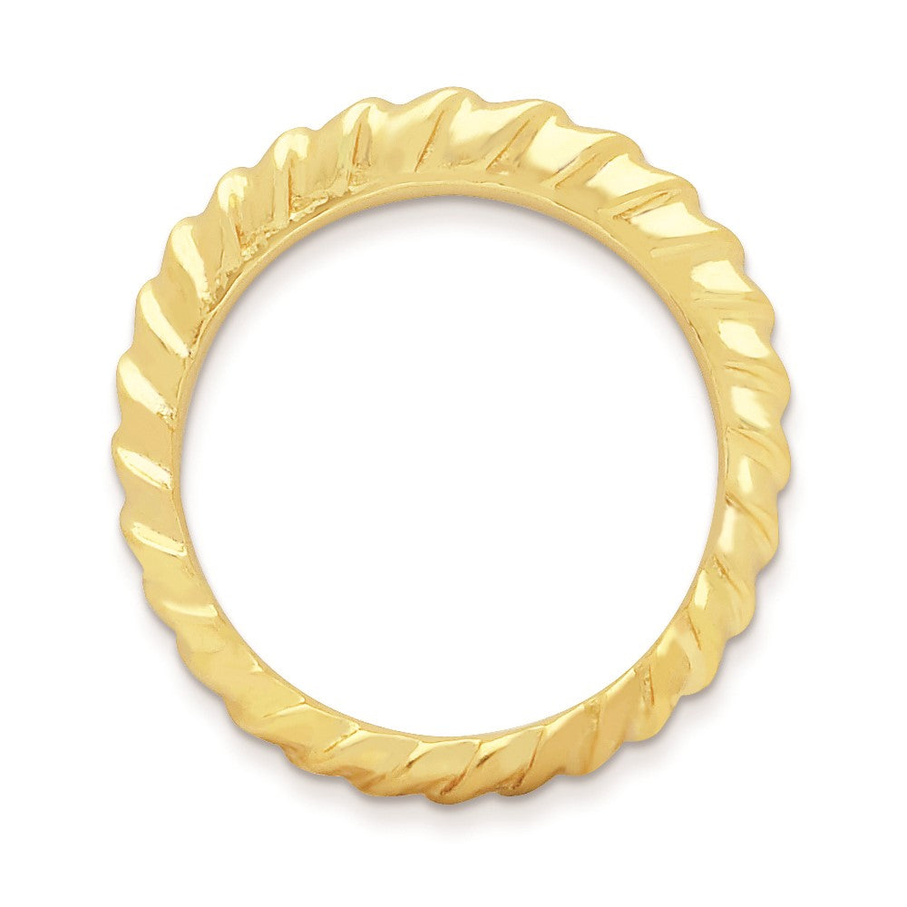 Sterlingsilber Stapelbar Expressions Vergoldet Gewölbt Ring (size 8 Nur)