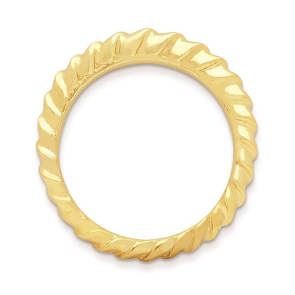 Sterlingsilber Stapelbar Expressions Vergoldet Gewölbt Ring (size 8 Nur)