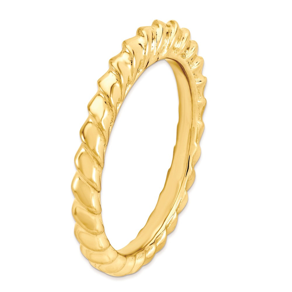 Sterlingsilber Stapelbar Expressions Vergoldet Gewölbt Ring (size 8 Nur)