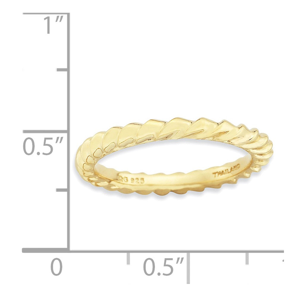 Sterlingsilber Stapelbar Expressions Vergoldet Gewölbt Ring (size 8 Nur)
