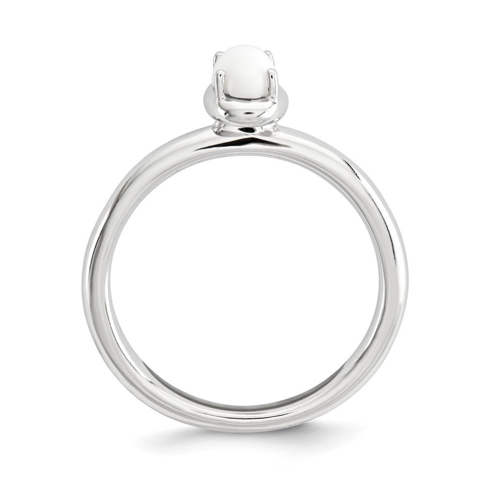 Sterlingsilber Stapelbar Expressions Weiß Achat Poliert Ring