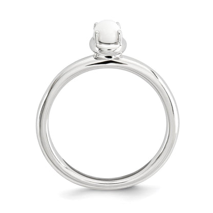Sterlingsilber Stapelbar Expressions Weiß Achat Poliert Ring