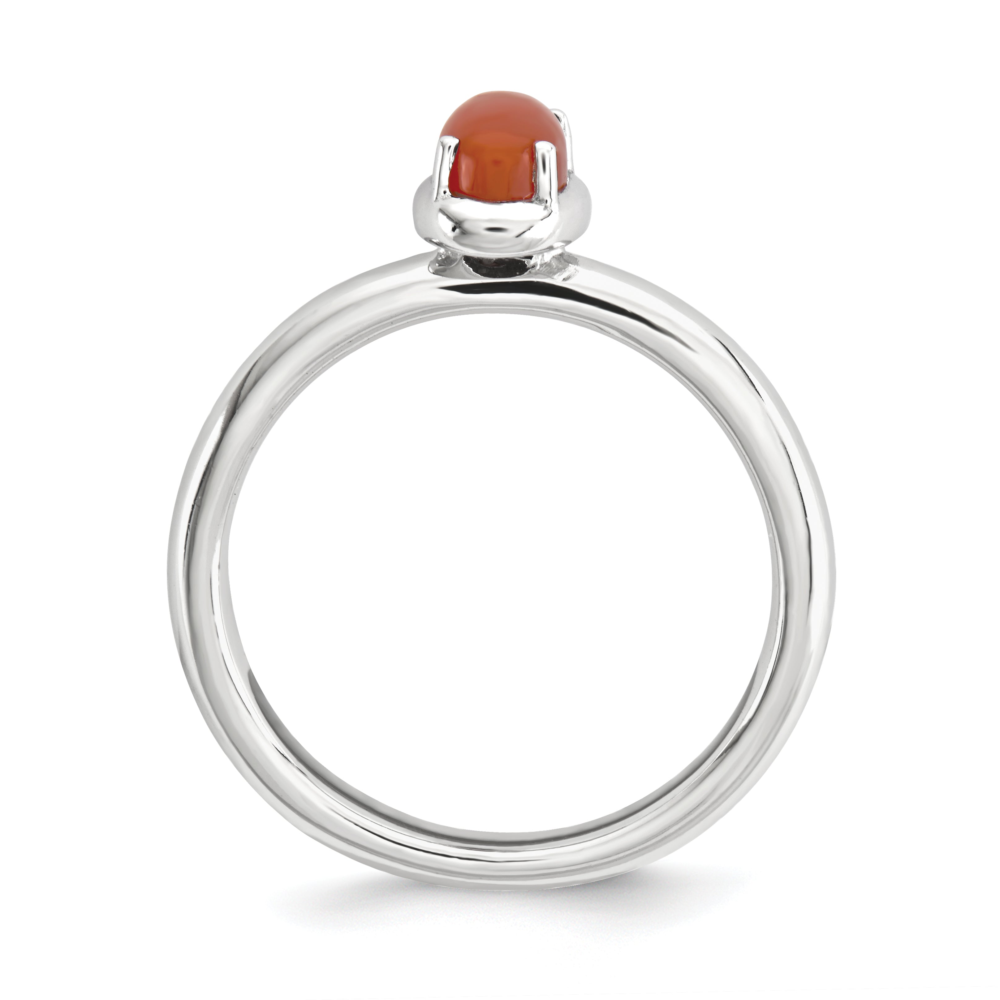 Sterlingsilber Stapelbar Expressions Rot Achat Poliert Ring