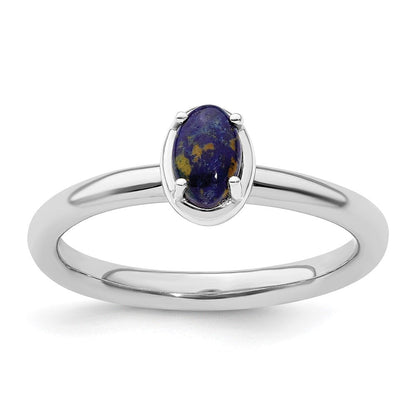 Sterlingsilber Stapelbar Expressions Lapis Poliert Ring