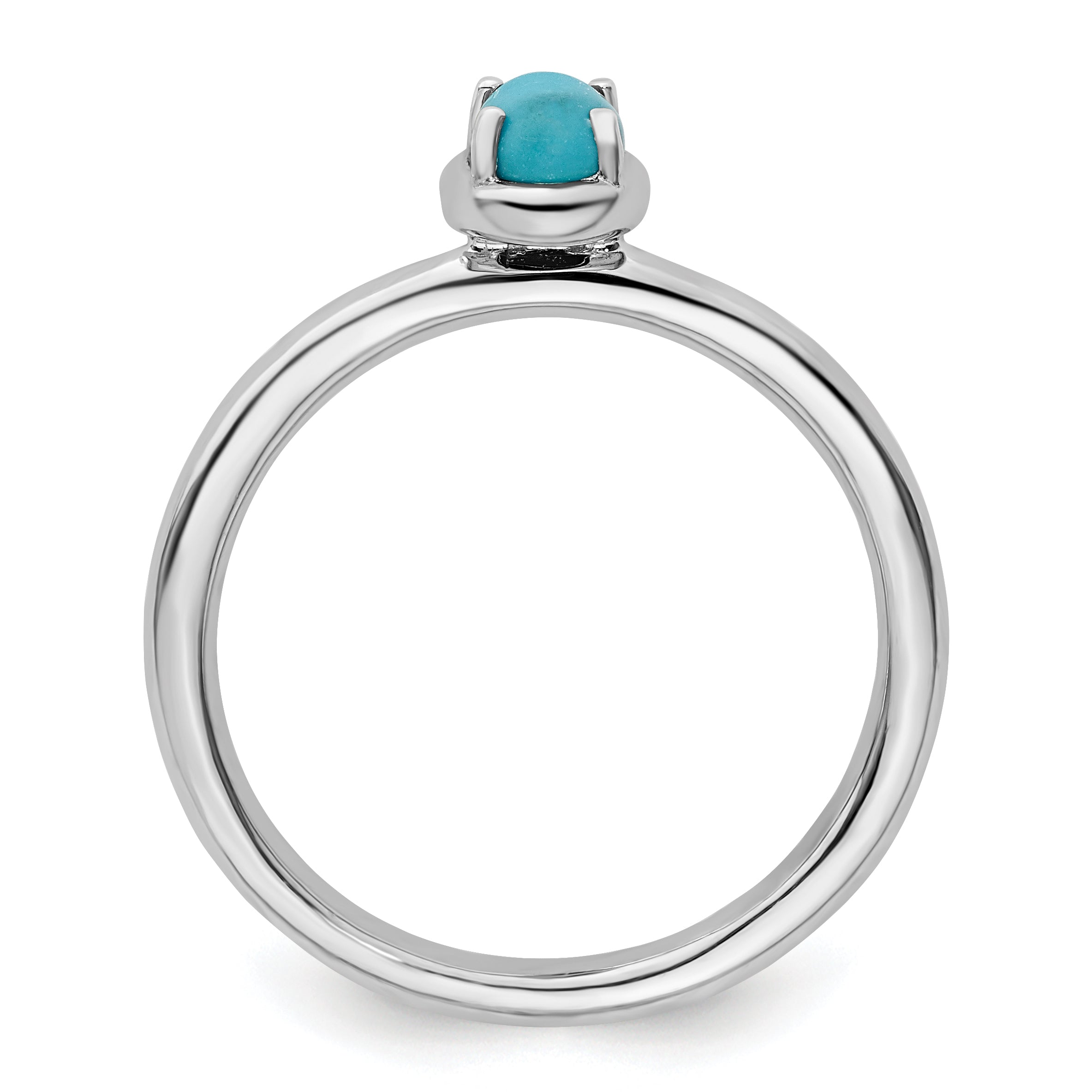 Sterlingsilber Stapelbar Expressions Türkis Poliert Ring