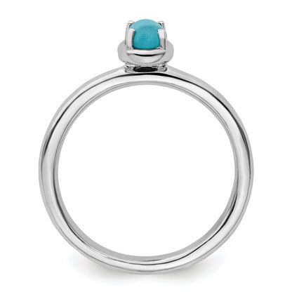 Sterlingsilber Stapelbar Expressions Türkis Poliert Ring