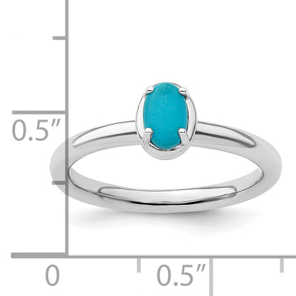 Sterlingsilber Stapelbar Expressions Türkis Poliert Ring