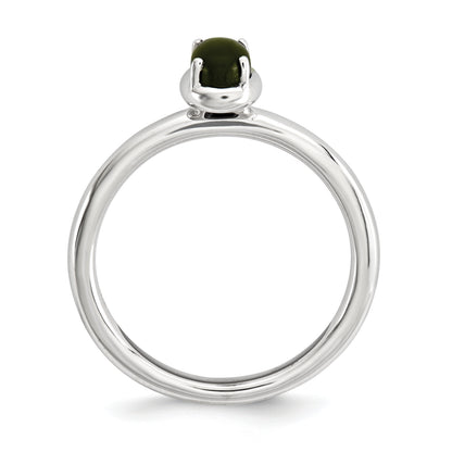 Sterlingsilber Stapelbar Expressions Onyx Poliert Ring