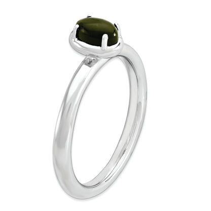 Sterlingsilber Stapelbar Expressions Onyx Poliert Ring