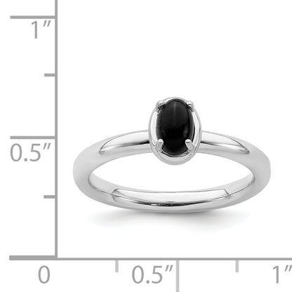 Sterlingsilber Stapelbar Expressions Onyx Poliert Ring