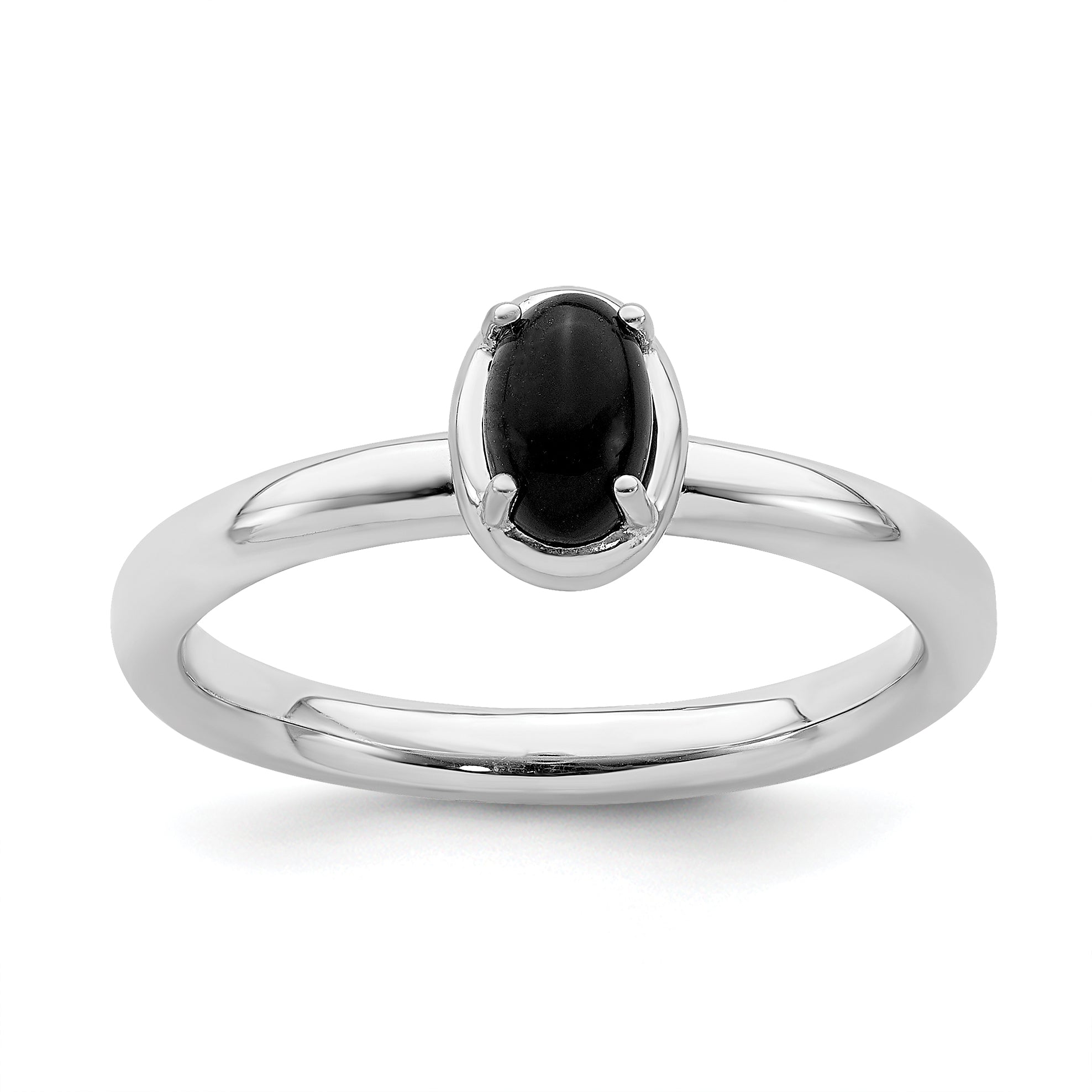 Sterlingsilber Stapelbar Expressions Onyx Poliert Ring