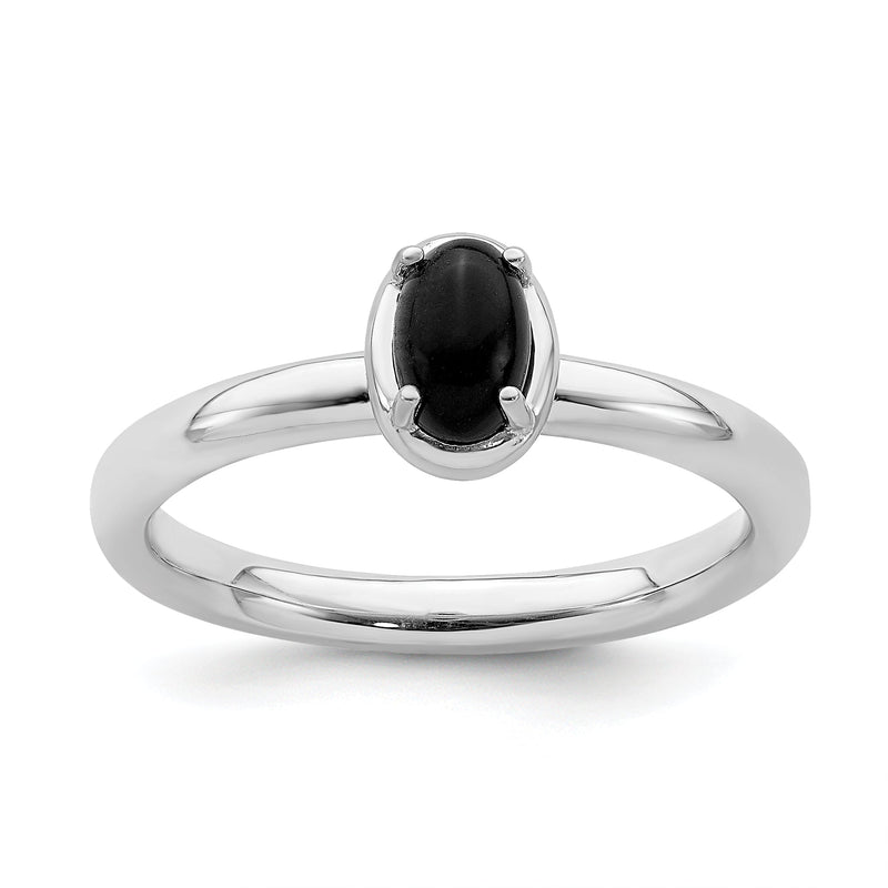 Sterlingsilber Stapelbar Expressions Onyx Poliert Ring