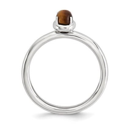 Sterlingsilber Stapelbar Expressions Tiger Auge Poliert Ring