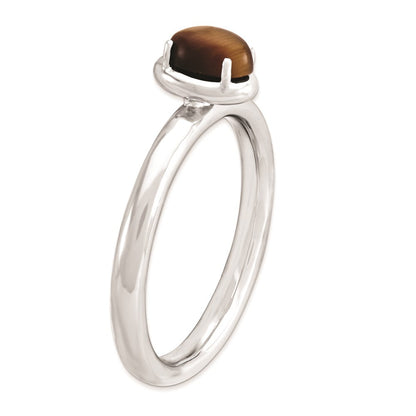 Sterlingsilber Stapelbar Expressions Tiger Auge Poliert Ring