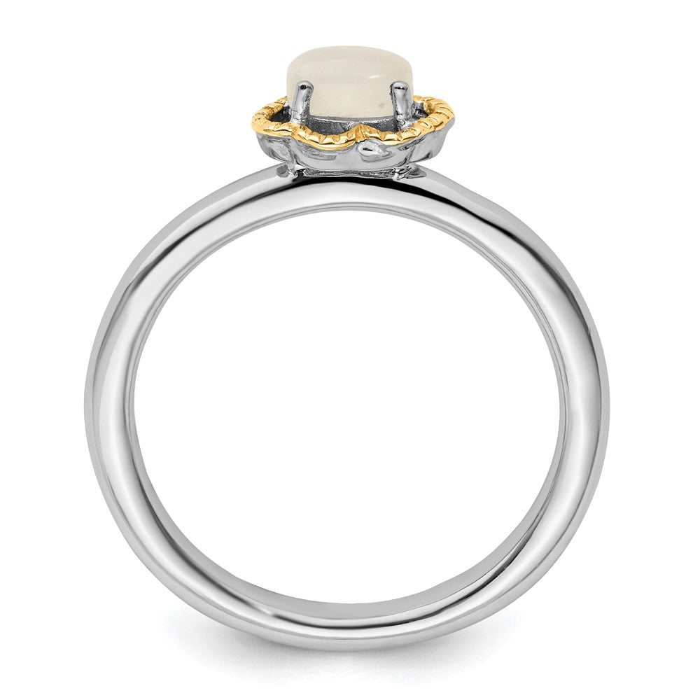 14K/silver Bicolor Sterlingsilber & 14K Stapelbar Expressions Moonstone Poliert Ring