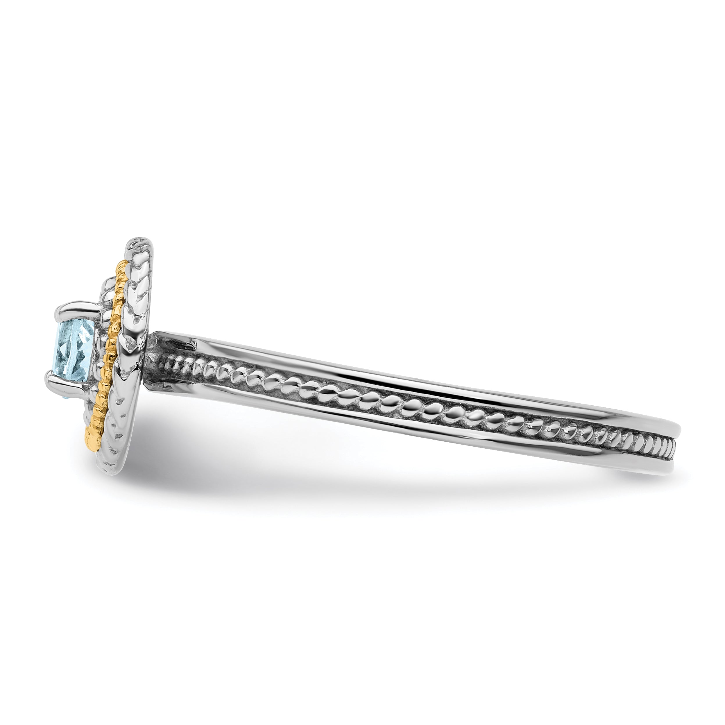 14K/silver Bicolor Sterlingsilber & 14K Expressions Aquamarin Ring