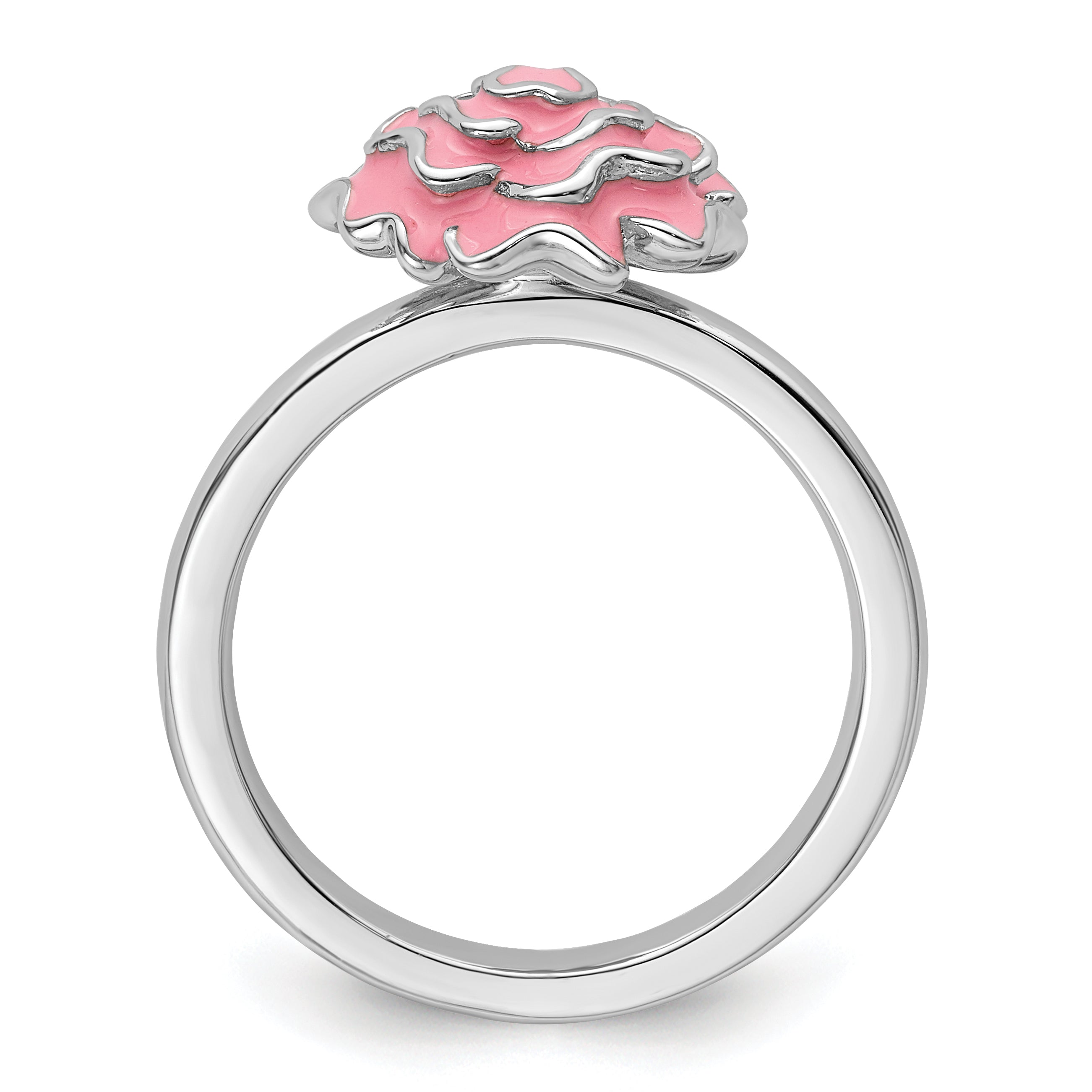 Sterlingsilber Stapelbar Expressions Emailliert Carnation Ring