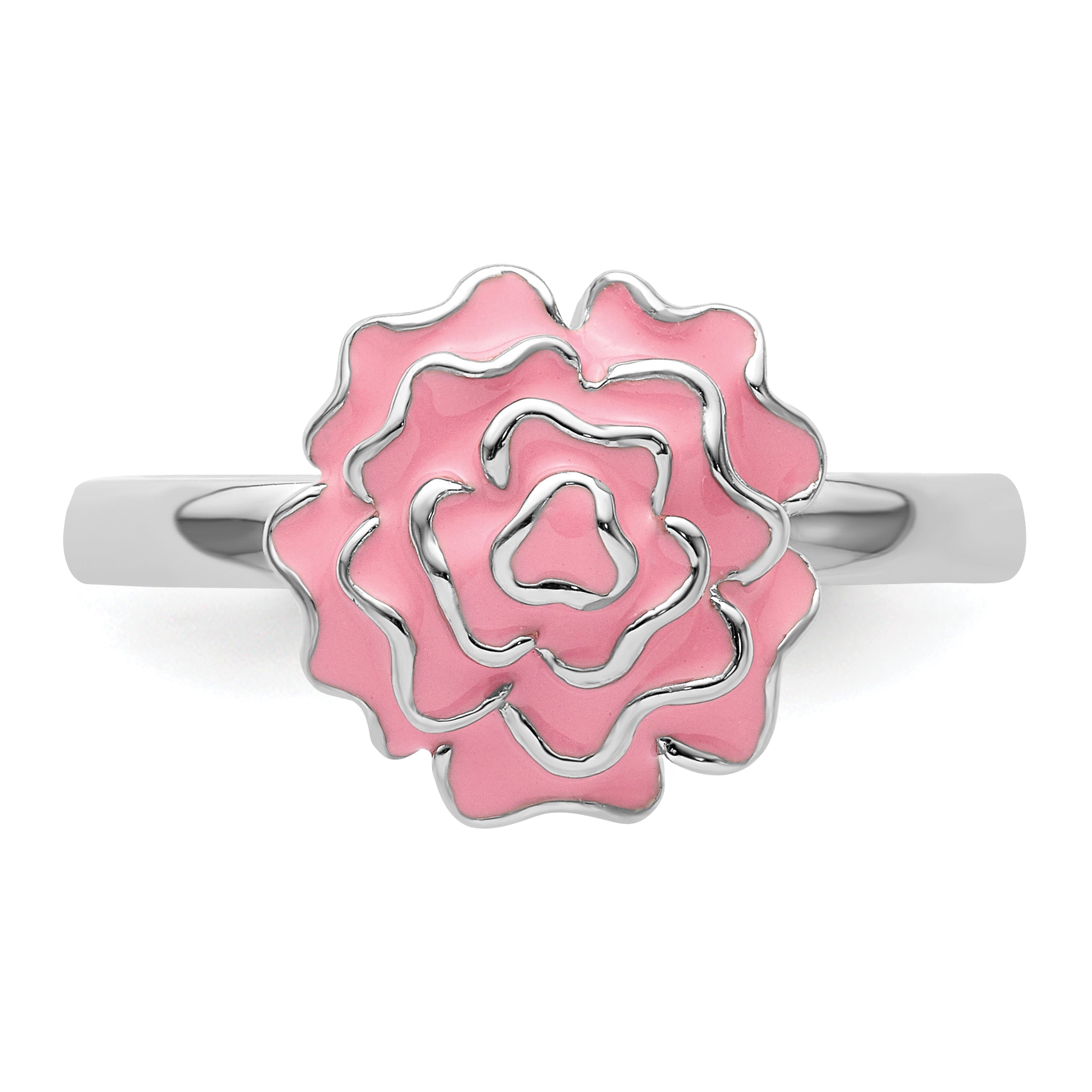 Sterlingsilber Stapelbar Expressions Emailliert Carnation Ring
