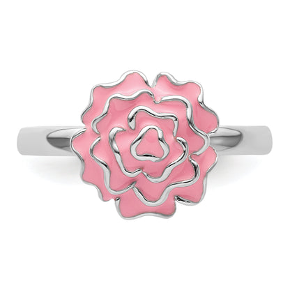 Sterlingsilber Stapelbar Expressions Emailliert Carnation Ring