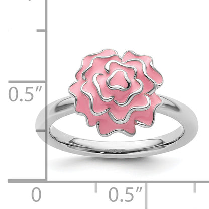 Sterlingsilber Stapelbar Expressions Emailliert Carnation Ring