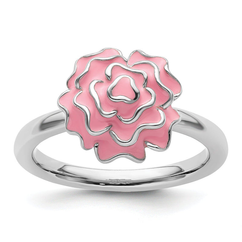 Sterlingsilber Stapelbar Expressions Emailliert Carnation Ring