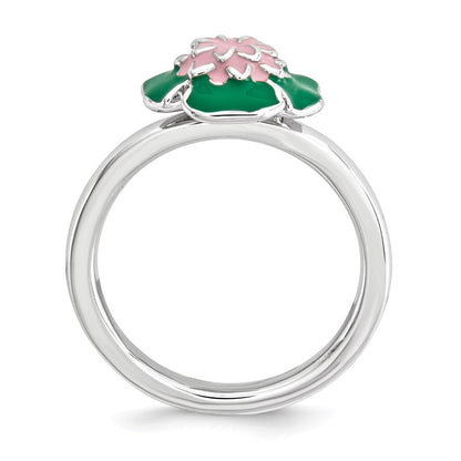 Sterlingsilber Stapelbar Expressions Water Lilie Ring (size 5 Nur)