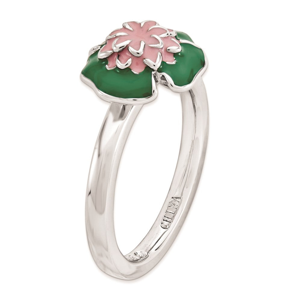 Sterlingsilber Stapelbar Expressions Water Lilie Ring (size 5 Nur)