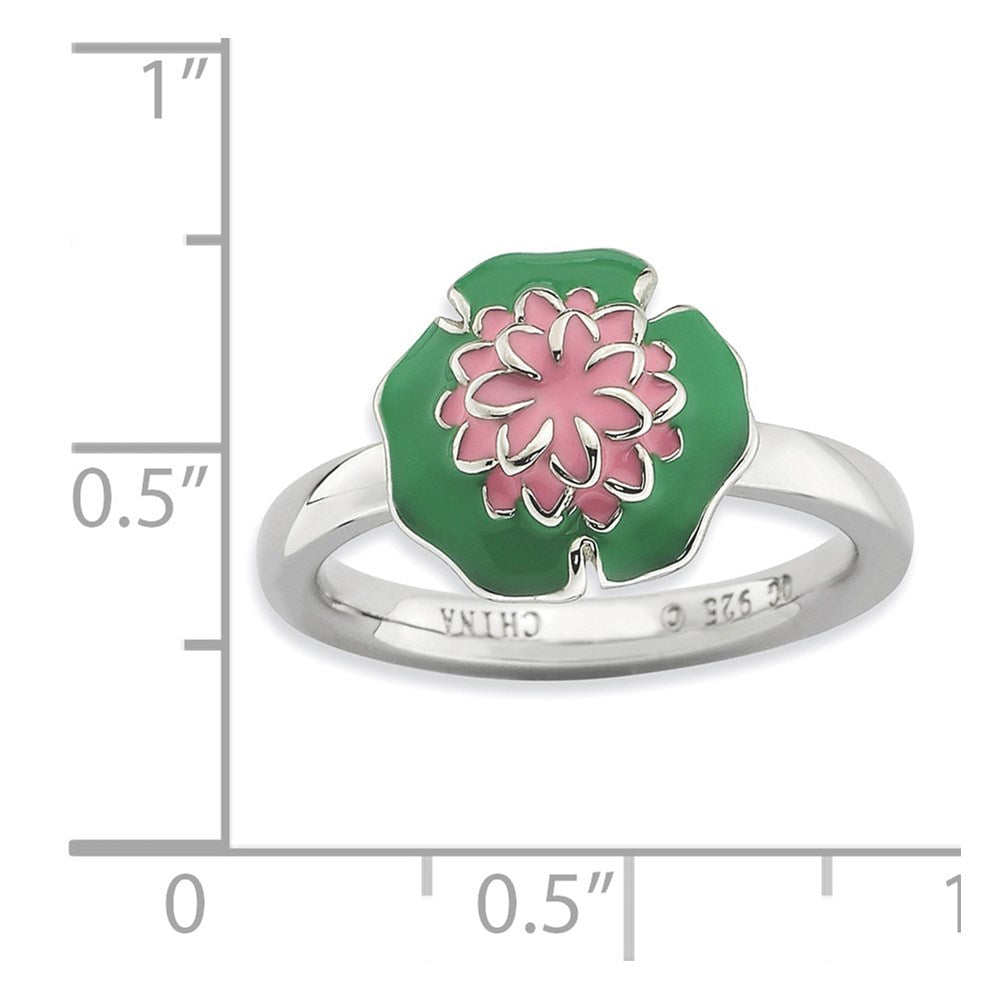 Sterlingsilber Stapelbar Expressions Water Lilie Ring (size 5 Nur)