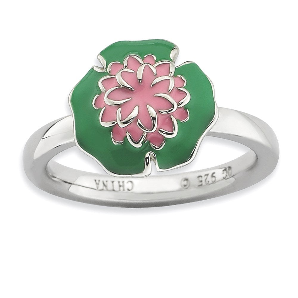 Sterlingsilber Stapelbar Expressions Water Lilie Ring (size 5 Nur)