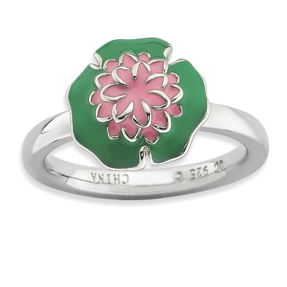 Sterlingsilber Stapelbar Expressions Water Lilie Ring (size 5 Nur)