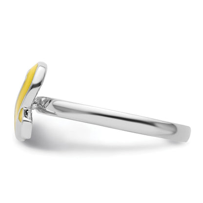 Sterlingsilber Stapelbar Expressions Gelb Emailliert Bewusstsein Schleife Ring