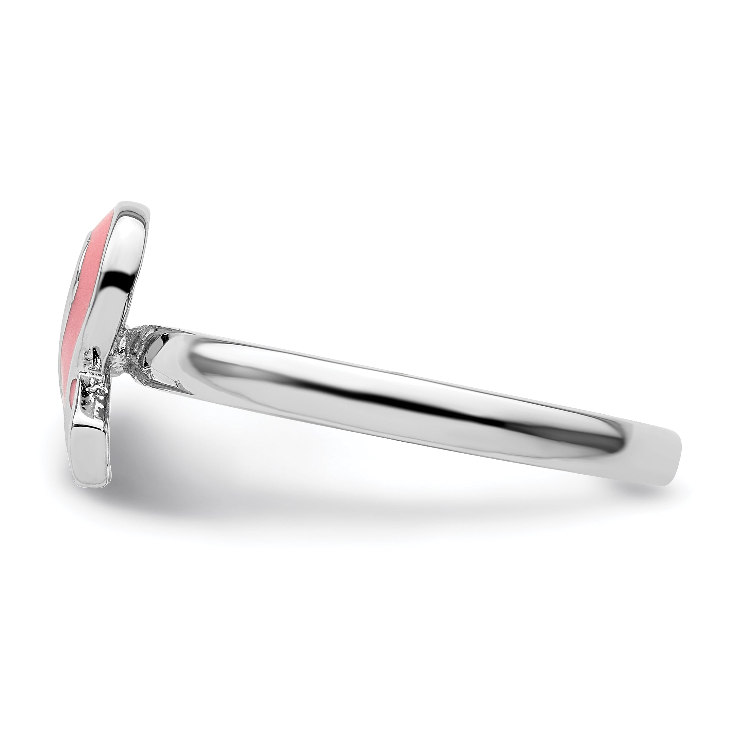 Sterlingsilber Stapelbar Expressions Rosa Emailliert Bewusstsein Schleife Ring