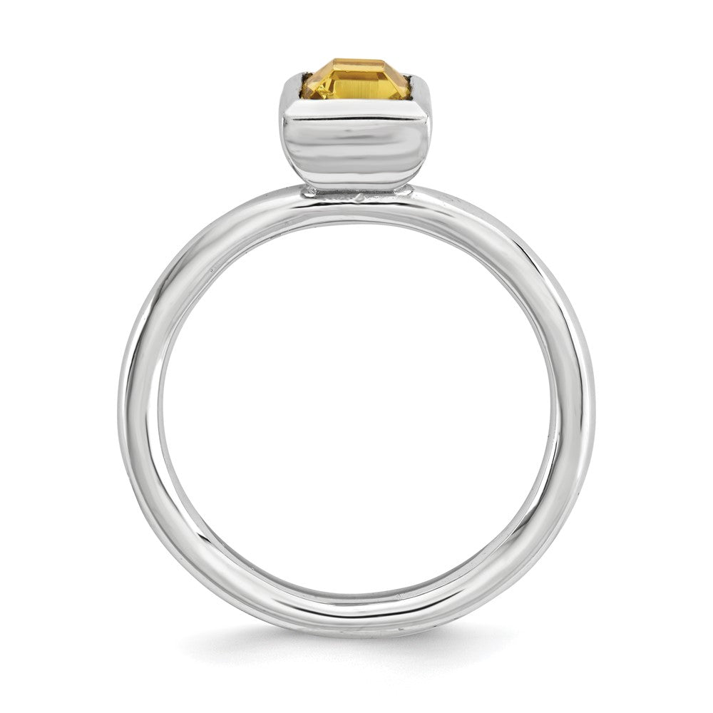 Sterlingsilber Stapelbar Expressions Quadratisch November Kristall Ring (size 5 Nur)