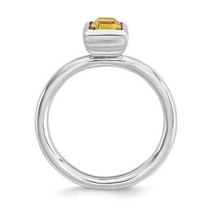 Sterlingsilber Stapelbar Expressions Quadratisch November Kristall Ring (size 5 Nur)