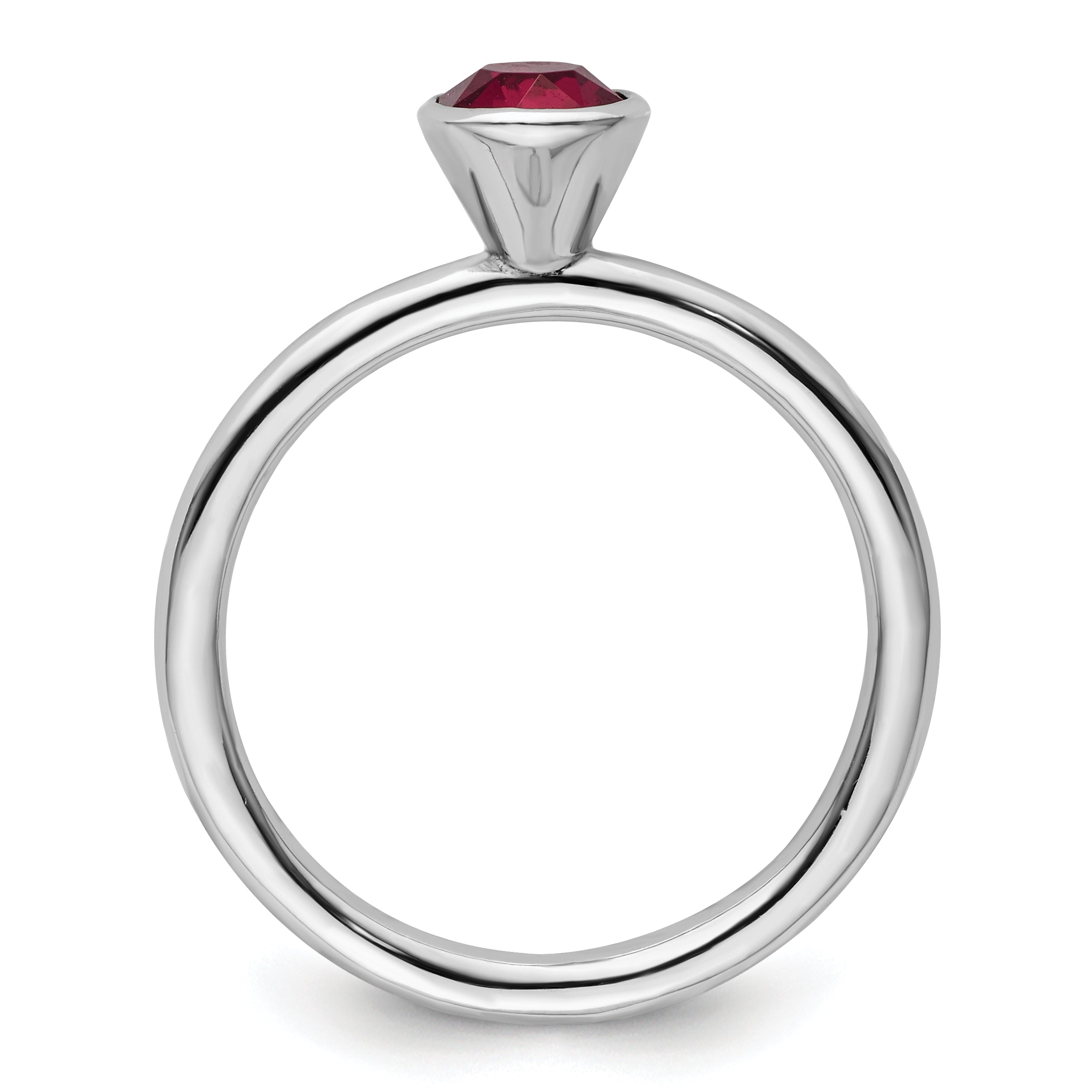 Sterlingsilber Stapelbar Expressions Hoch 5mm January Kristall Ring