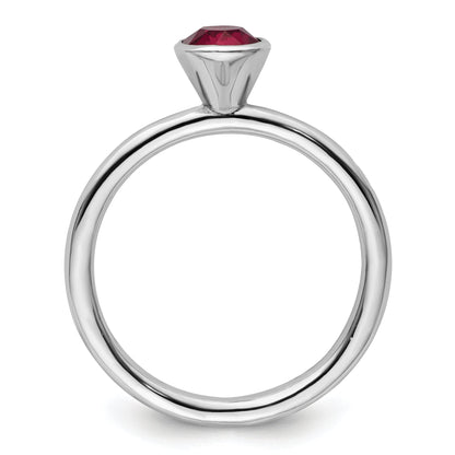 Sterlingsilber Stapelbar Expressions Hoch 5mm January Kristall Ring