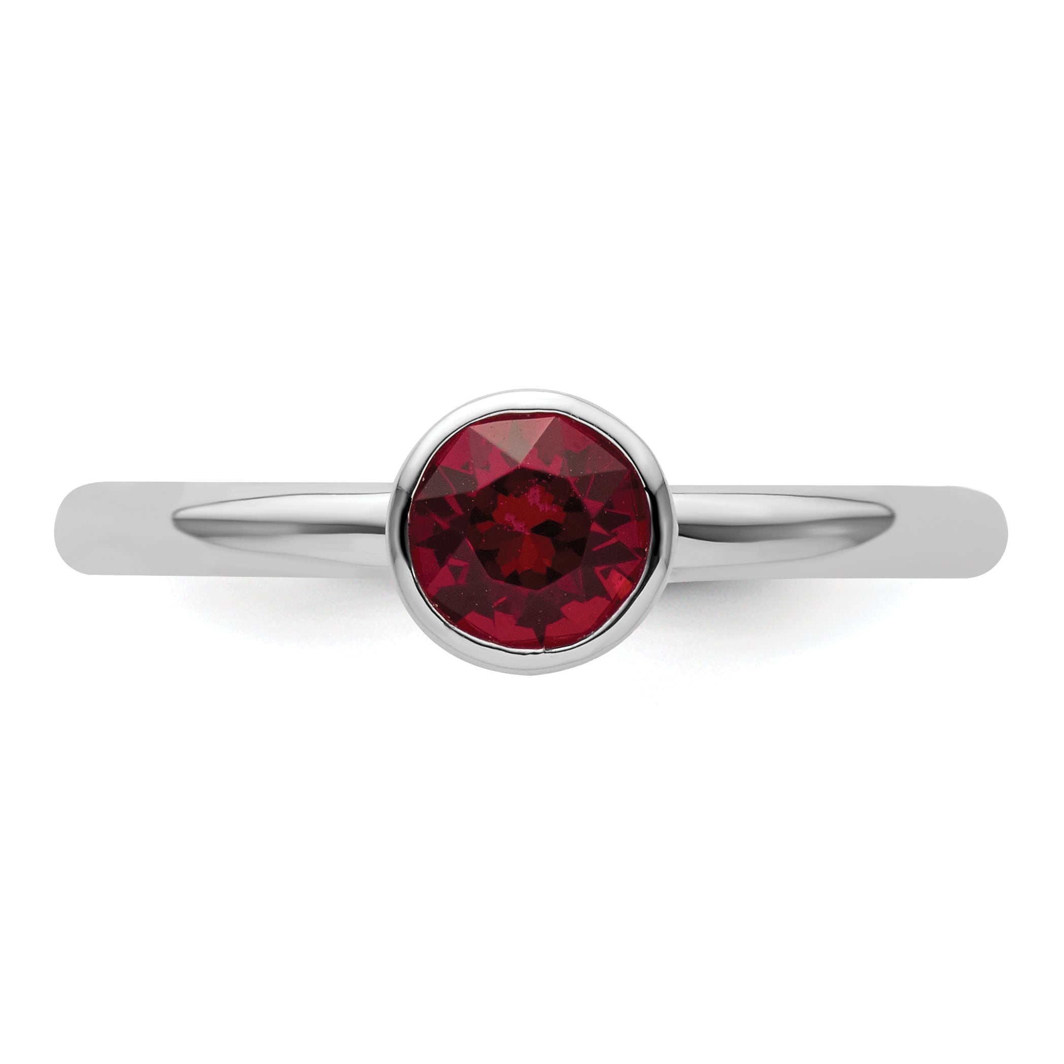 Sterlingsilber Stapelbar Expressions Hoch 5mm January Kristall Ring