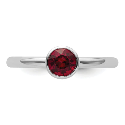 Sterlingsilber Stapelbar Expressions Hoch 5mm January Kristall Ring