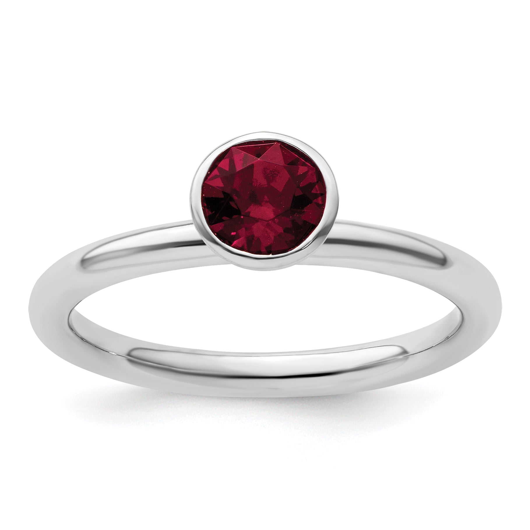 Sterlingsilber Stapelbar Expressions Hoch 5mm January Kristall Ring