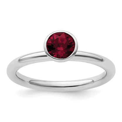 Sterlingsilber Stapelbar Expressions Hoch 5mm January Kristall Ring